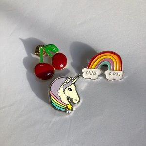 Three colorful punk pins :)